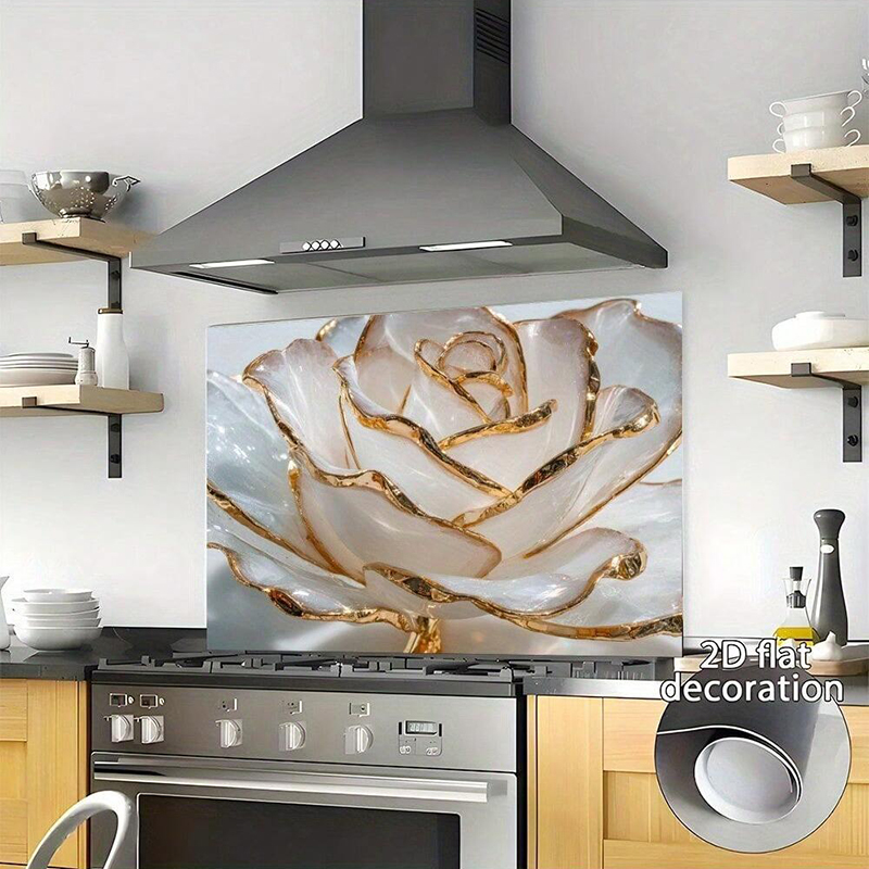 Interior Design Kitchen Modern - Наклейка на стену Gold-Edge Rose Luxurious