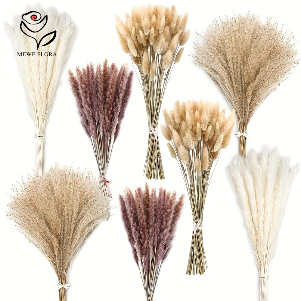 Dried Pampas Bundle - 200 шт. сушеные хвосты пампаса, трава,