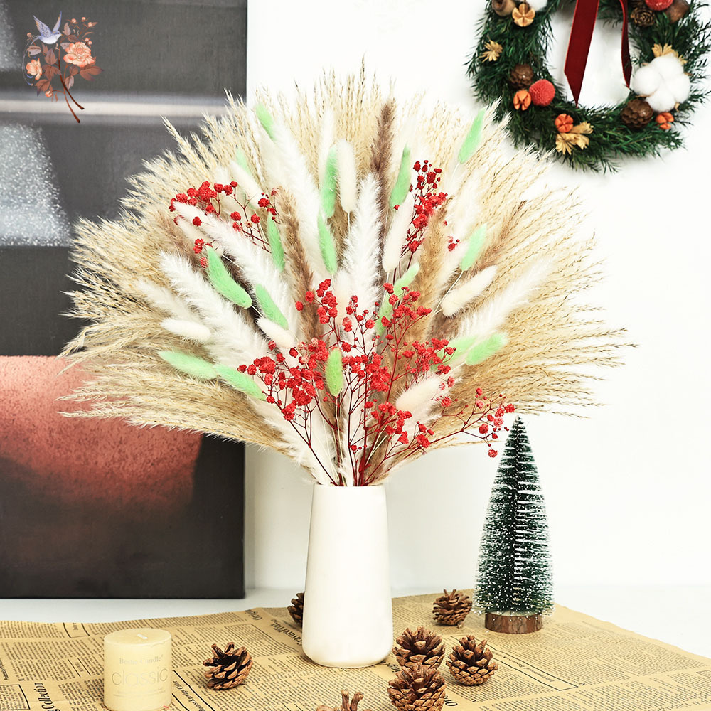 70 стеблей, пушистые зеленые,  – обзор и цена Dried Pampas Bundle